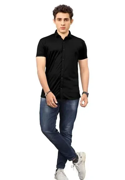 Fabulous Crepe Solid Casual Shirts For Men