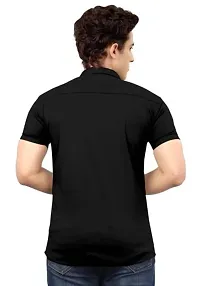 Fabulous Black Crepe Solid Casual Shirts For Men-thumb1