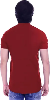 Fabulous Maroon Crepe Solid Casual Shirts For Men-thumb1