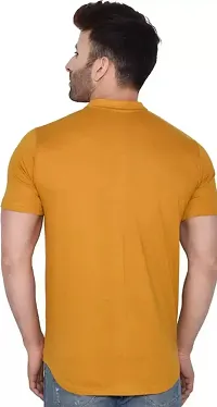 Fabulous Yellow Crepe Solid Casual Shirts For Men-thumb1