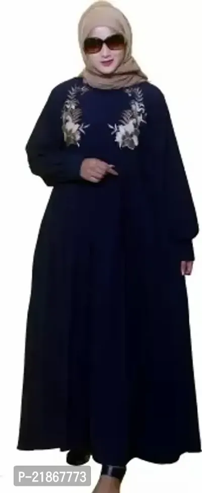 Bhumi fab c104 Crepe Burqa With Hijabnbsp;nbsp;(Blue)-thumb0