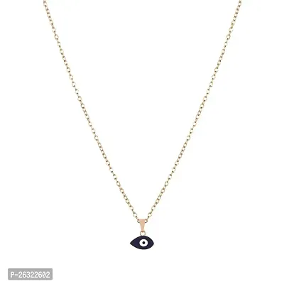 DOKCHAN Evil Eye Protection Blue Nazariya Design Chain Metal Pendant Necklace for Women  Girls