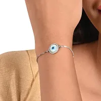 DOKCHAN Evil Eye Bracelets Stainless Steel Daily use Round Shape Silver color Chain Bracelets For Man and Women-thumb3