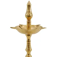 DOKCHAN Traditional Brass Kerala Kuthu Vilakku Fancy Diya Stand Lamp Brass Table Diya-thumb3