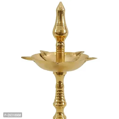 DOKCHAN Traditional Brass Kerala Kuthu Vilakku Fancy Diya Stand Lamp Brass Table Diya-thumb4
