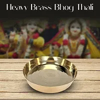 DOKCHAN Brass Plain Design Heavy Plate for Store kumkum, haldi, akshat, Prashad/Heavy Small thali for Pooja Purpose Round Shape Plate (Size - 8.5cm)-thumb2