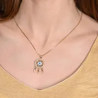 DOKCHAN Evil Eye Protection Nazariya Stylish Design Chain Metal Pendant Necklace for Women  Girls-thumb2