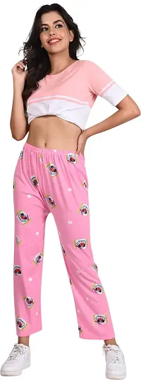DOKCHAN Night Pajama for Women, Night Dress, Printed Pyjama Soft Cotton Night Pants-thumb1
