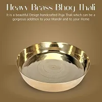 DOKCHAN Brass Plain Design Heavy Plate for Store kumkum, haldi, akshat, Prashad/Heavy Small thali for Pooja Purpose Round Shape Plate (Size - 8.5cm)-thumb3