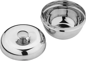 DOKCHAN Stainless Steel Heavy Gauge Multipurpose Containers for Kitchen | Mirror Glossy Finish (Pack 02 | 500ml)-thumb1