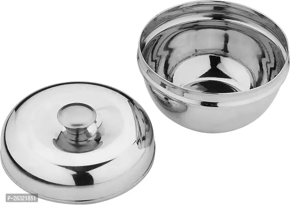 DOKCHAN Stainless Steel Heavy Gauge Multipurpose Containers for Kitchen | Mirror Glossy Finish (Pack 02 | 500ml)-thumb2