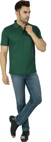 DOKCHAN Regular Fit Solid Men Polo Neck Collar T-Shirt-thumb0
