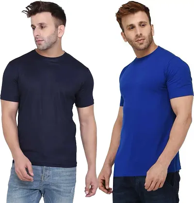 DOKCHAN Men's Cotton Blend Stylist Slim Fit Collar Neck Polo T-Shirt Combo