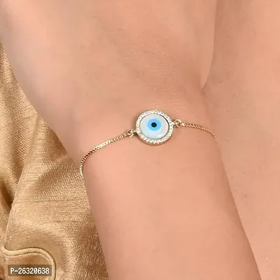 DOKCHAN Evil Eye Bracelets Stainless Steel Daily use Round Shape Gold color Chain Bracelets For Man and Women-thumb4