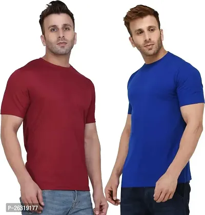 DOKCHAN Men's Cotton Blend Stylist Slim Fit Collar Neck Polo T-Shirt Combo-thumb0