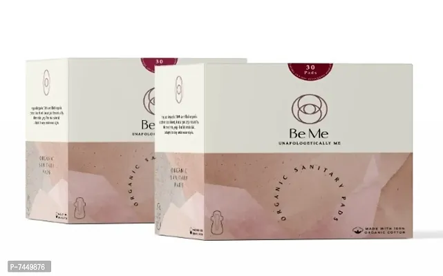 Be Me - Sanitary Pads for Women - XL (Double Wings) - Heavy Flow/Overnight Pads - Pack of 60 Pads - With Disposal Pouches, Rash Free,Biodegradable, Anti Bacterial Napkins