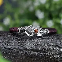 AASTHA IMAGINE #1 Trishul Damru OM Rudraksha Leather Mahadev Mahakal Shiva Bhakt Bahubali Navaratri Special Kada Bracelet for Men  Women-thumb3