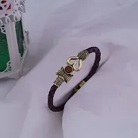 AASTHA IMAGINE Rakhi for Brother Boy - Gold Bracelet Rakhi for Men Rudraksha Mahadev Damroo Trishul Bracelet Rakhi for Bhaiya Kids Men, Rudraksh Wrist Band Rakhi (Trishul Damru)-thumb1