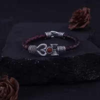 AASTHA IMAGINE #1 Trishul Damru OM Rudraksha Leather Mahadev Mahakal Shiva Bhakt Bahubali Navaratri Special Kada Bracelet for Men  Women-thumb2