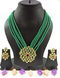 AASTHA IMAGINE Multistrand Beads Ethnic Kundan Necklace  Earring Set For Women (Necklace-0011)-thumb4