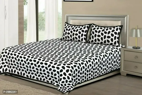 Trendy Cotton Printed Double Bedsheets With Two Pillow Covers-thumb0