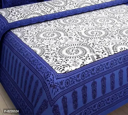 Stunning Rajasthani Jaipuri Cotton Printed Double Bedsheets With Two Pillow Covers-thumb2