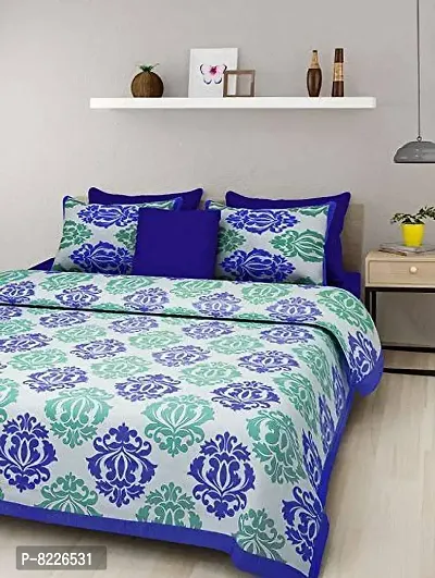 Stunning Rajasthani Jaipuri Cotton Printed Double Bedsheets With Two Pillow Covers