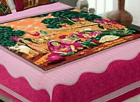 Stunning Rajasthani Jaipuri Cotton Printed Double Bedsheets With Two Pillow Covers-thumb1