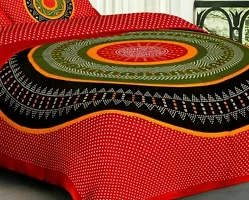 Stunning Rajasthani Jaipuri Cotton Printed Double Bedsheets With Two Pillow Covers-thumb1