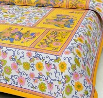 Stunning Rajasthani Jaipuri Cotton Printed Double Bedsheets With Two Pillow Covers-thumb1