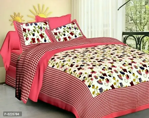 Stunning Rajasthani Jaipuri Cotton Printed Double Bedsheets With Two Pillow Covers