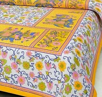 Stunning Rajasthani Jaipuri Cotton Printed Double Bedsheets With Two Pillow Covers-thumb1