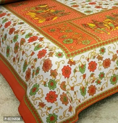 Stunning Rajasthani Jaipuri Cotton Printed Double Bedsheets With Two Pillow Covers-thumb2