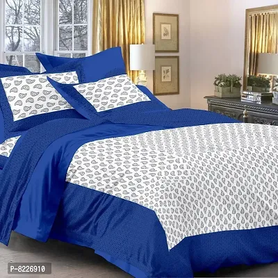 Stunning Rajasthani Jaipuri Cotton Printed Double Bedsheets With Two Pillow Covers