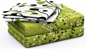 Comfortable Cotton Floral Flat Double Bedsheet with 2 Pillow Covers-thumb2