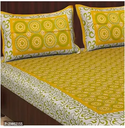 Trendy Cotton Printed Double Bedsheets With Two Pillow Covers-thumb0