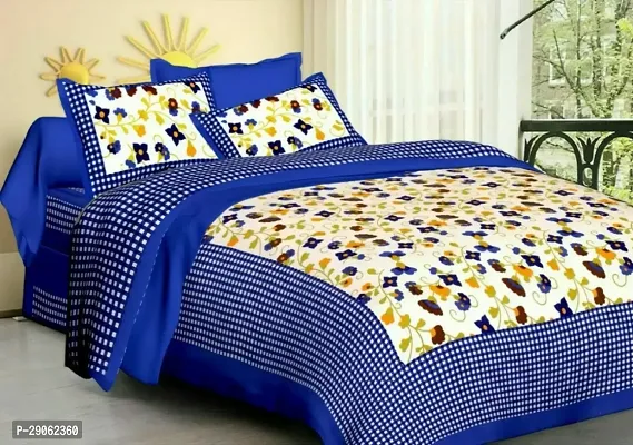 Trendy Cotton Printed Double Bedsheets With Two Pillow Covers-thumb0