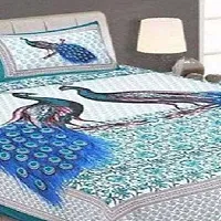 Comfortable Cotton Printed Double Bedsheet with 2 Pillow Covers-thumb1