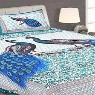 Comfortable Cotton Printed Double Bedsheet with 2 Pillow Covers-thumb2