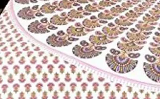 Shree SD Creation Floral Cotton Sanganeri Bedsheet Double Pink 1 BEDSHEET with 2 Pillow Cover-thumb1