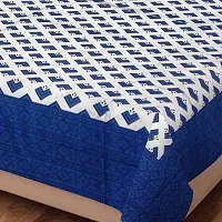 Comfortable Cotton Jaipuri Printed Flat Double Bedsheet with 2 Pillow Covers-thumb1