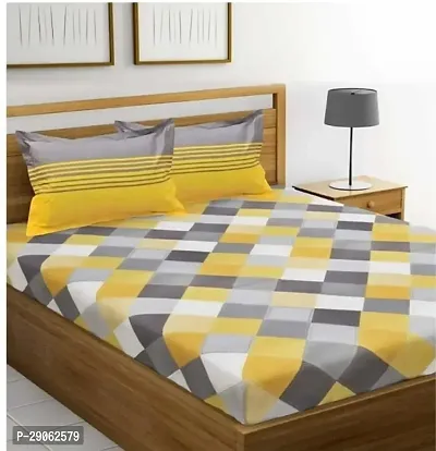 Trendy Cotton Printed Double Bedsheets With Two Pillow Covers-thumb0