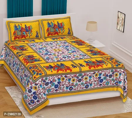 Trendy Cotton Printed Double Bedsheets With Two Pillow Covers