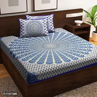 Comfortable Cotton Printed Double Bedsheet with 2 Pillow Covers