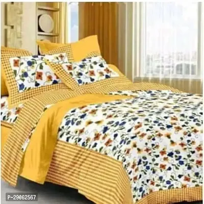 Trendy Cotton Printed Double Bedsheets With Two Pillow Covers-thumb0