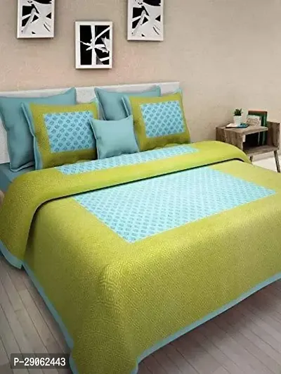 Trendy Cotton Printed Double Bedsheets With Two Pillow Covers