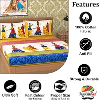 Comfortable Cotton Printed Flat Double Bedsheet with 2 Pillow Covers-thumb1