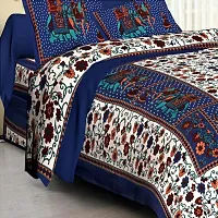 Comfortable Cotton Printed Double Bedsheet with 2 Pillow Covers-thumb1