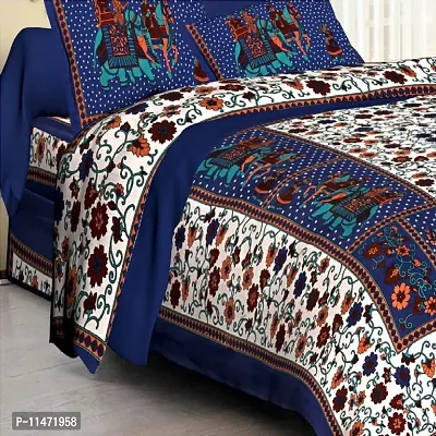 Comfortable Cotton Printed Double Bedsheet with 2 Pillow Covers-thumb2