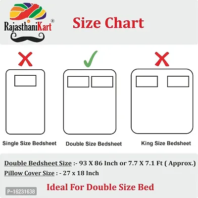 Comfortable Cotton Printed Flat Double Bedsheet with 2 Pillow Covers-thumb3